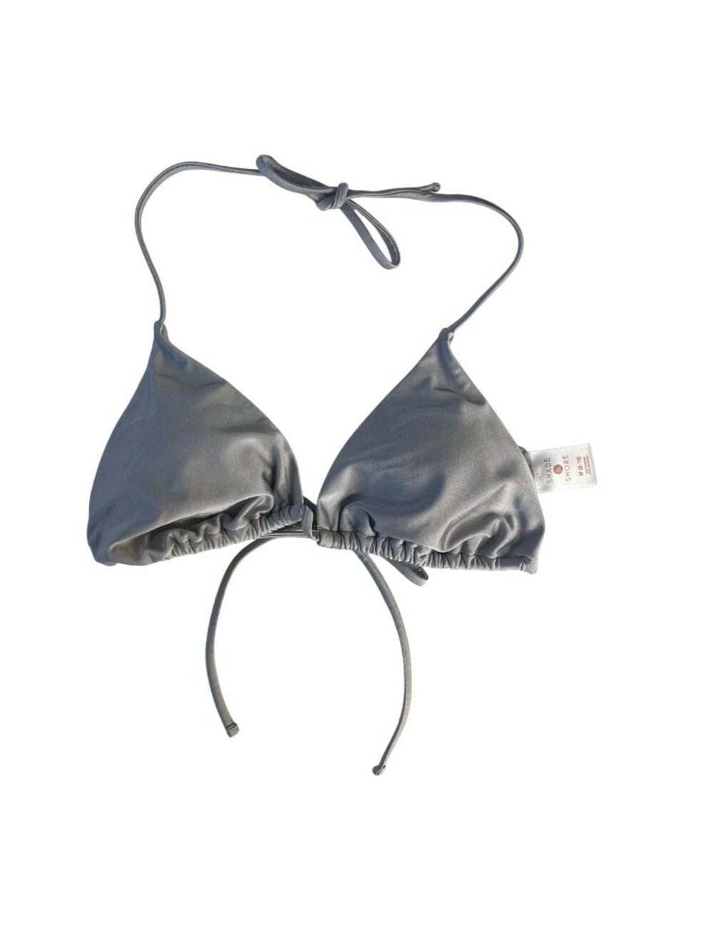 Shade & Shore Triangle Bikini Top Swim Womens Medium Gray Summer Pool
